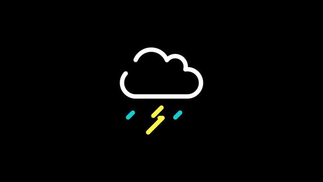 Lightning-bolt icon animation with black background.