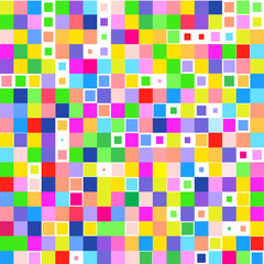 Mosaic of a bright colorful squares on a white background. 