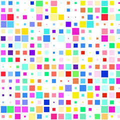 Mosaic of a bright colorful squares on a white background. 