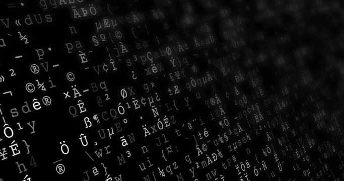 Encrypted code background. Loop animation, 4k.