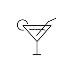 Cocktail line icon, outline vector sign