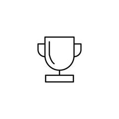 Vector cup. Thin line winner cup. Trophy cup icon. Black Cup isolated on white background.