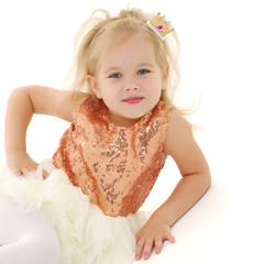 Portrait of a little girl close-up.