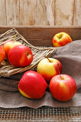 Basked with red apples.