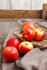 Basked with red apples.