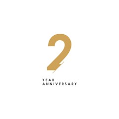 2 year Anniversary Logo Vector Template Design Illustration