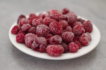 raspberry on a plate