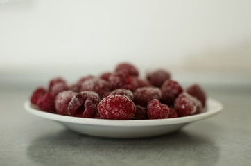 raspberry on a plate