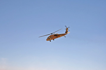 Military Rescue Helicopter in Rescue mission