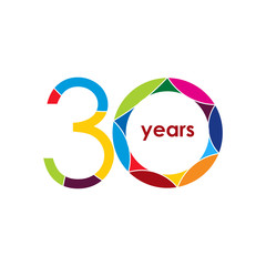30 year Anniversary Logo Vector Template Design Illustration