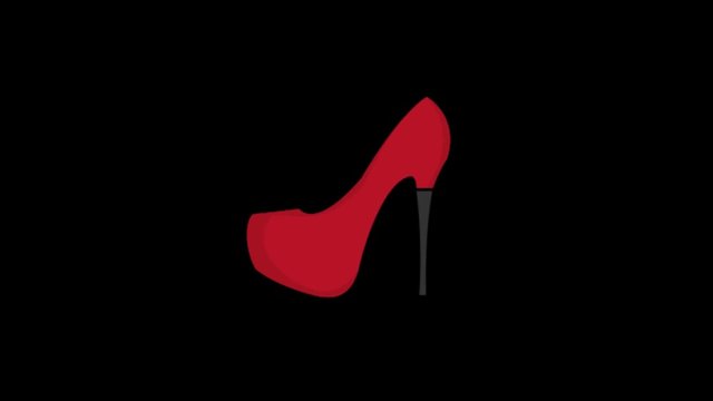 Heels icon animation with black background. Icon design. Video Animation. 4K.