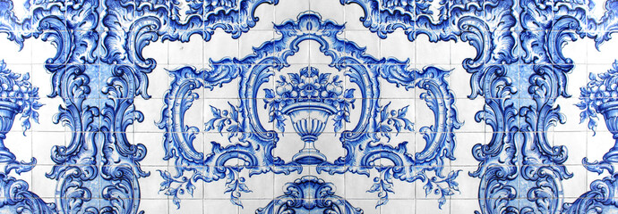 Azulejos - Camara Municipal de Funchal / Madère (Portugal) - obrazy, fototapety, plakaty