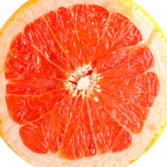 red fresh grapefruit macro close up shot