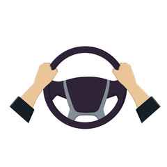 Steering wheel in the hands of vector graphics