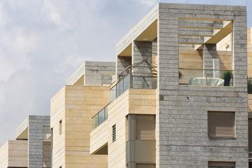 Modern living blocks in Yehud - small city in central Israel.