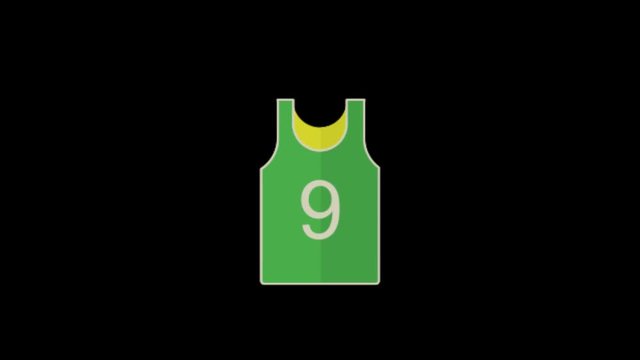 Sports Vest icon animation with black background. Icon design. Video Animation. 4K.