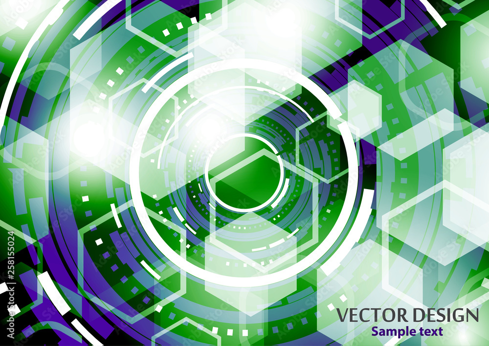 Poster abstract future technology business background with hexagon pattern, shine and place for your conten