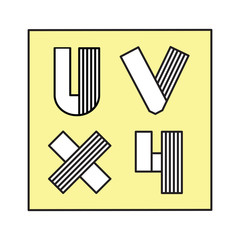 font and alphabet in doodle style set.