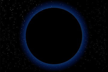 Sun eclipse blue with stars 2