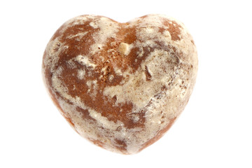 Fototapeta premium gingerbread in the shape of a heart on an isolated white background