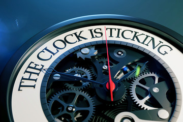 3D Illustration the clock is ticking