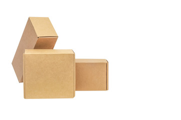 Cardboard boxes for goods on a white background. Different size. Isolated on white background.