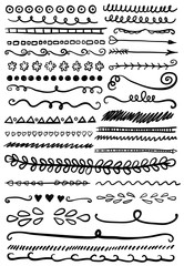 Obraz premium Set of colorful ornaments on white. Hand drawn ornate elements with abstract patterns on isolation background.