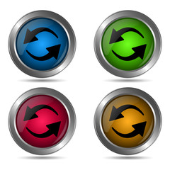 Recycle icon. Set of round color icons.