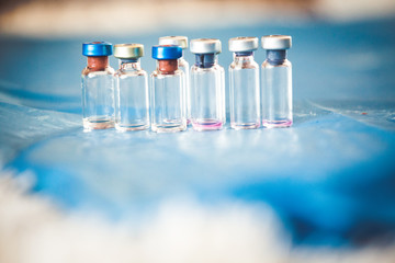 Vaccine bottles medical background