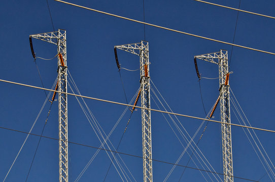 Transmission Tower Abstract, Feather River Canyon, California 
