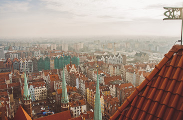 Beautiful toned picture of view of Gdansk, Poland