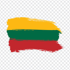 Flag Lithuania from brush strokes.  Flag Lithuania on transparent background for your web site design, logo, app, UI. Stock vector. Vector illustration EPS10.