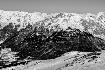 Beautiful mountaintops during winter