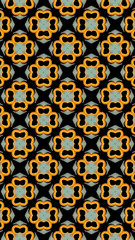 Ornate geometric pattern and abstract multicolored background