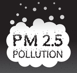 PM2.5 text ,Icon of Air pollution cloud vector illustration isolated on EPS10.