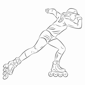 illustration inline skater. vector draw