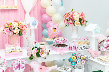 Decoration table for children's birthday.
