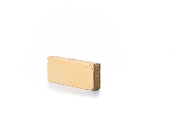 Wafer chocolate dessert isolated on white background.