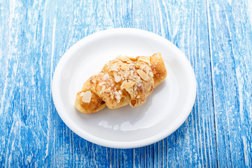 fresh croissant in the plate