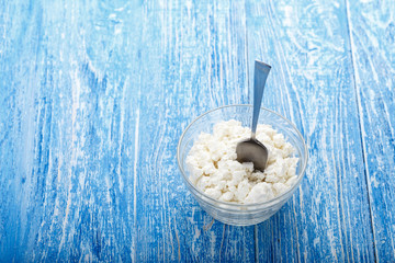 fresh cottage cheese in a plate