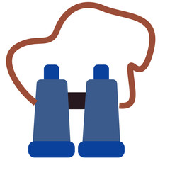 Fototapeta premium Binocular flat illustration on white