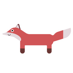 Fox flat illustration on white
