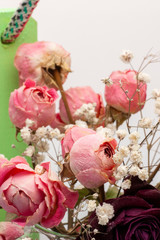 Roses dried flowers Interior decoration Limited depth of field