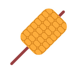 Corn on a stick flat illustration on white