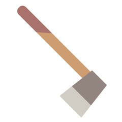 Hatchet flat illustration on white