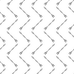 Zig zag arrows seamless pattern on white background