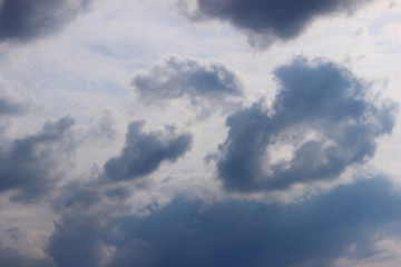 Beautiful Sky Background. Dramatic Sky, Copy Space For Text. Clouds On A Blue Sky.