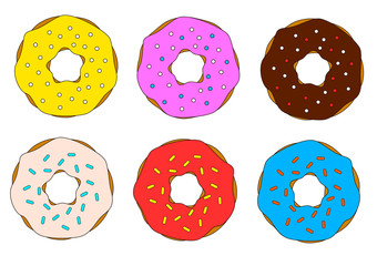 Fototapeta premium Isolated doughnut vector set. Donut collection