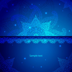 Blue Indian Vintage Ornament. Vector illustration for your business presentation
