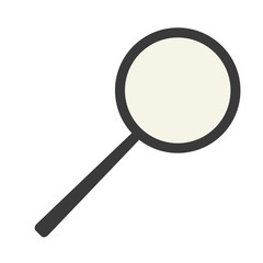 Magnifying glass flat illustration on white